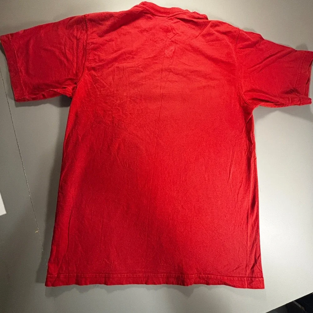 VTG Starter Mens Red Short Sleeve‎ V-Neck T-Shirt Embroidered Logo Casual Medium